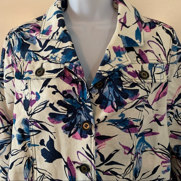 TanJay Jacket Button Front Floral Sz 8P - Picture 2 of 15
